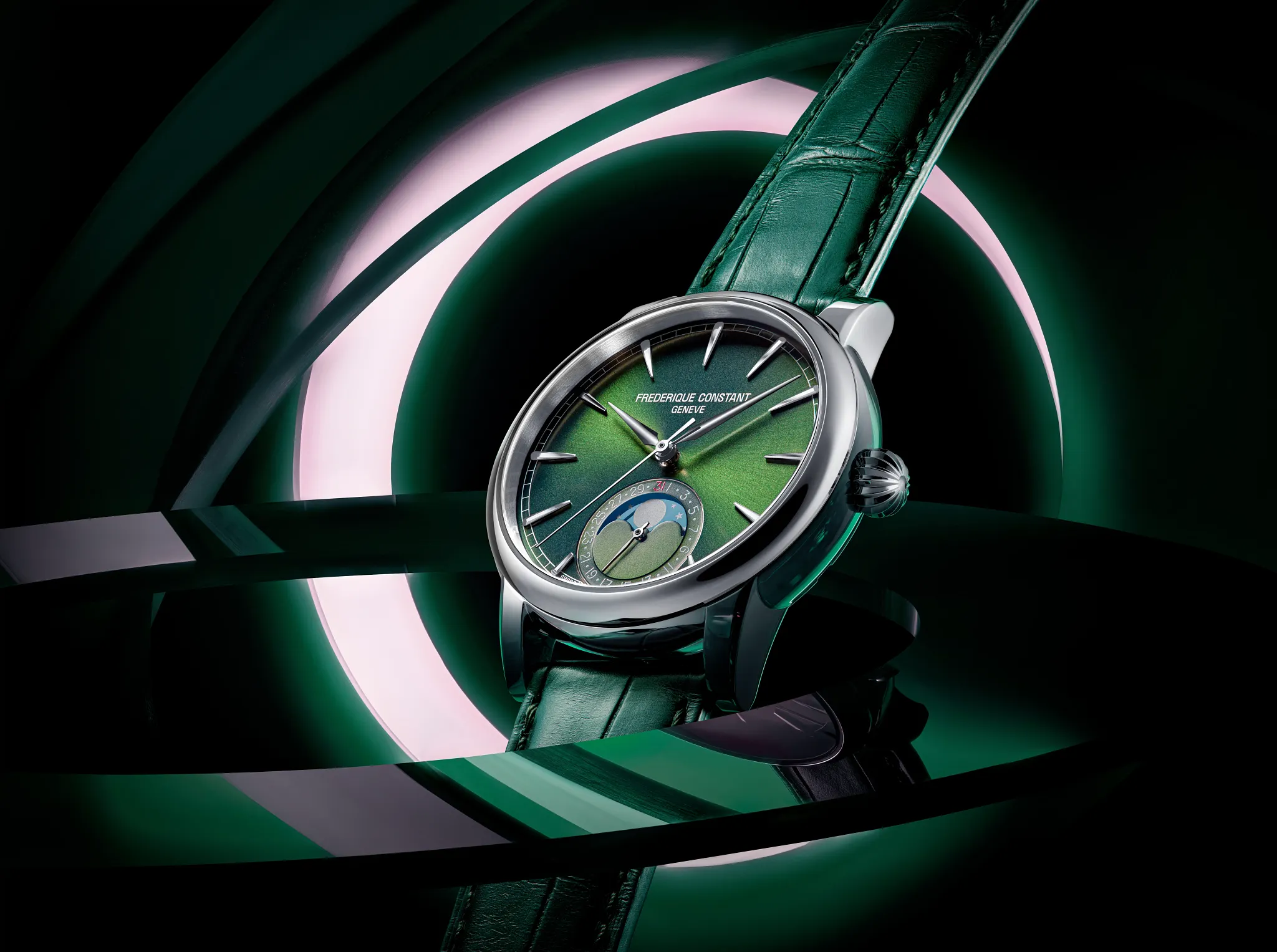 Manufacture Classic Moonphase Date Watch FC-716GR3H6 | Frederique